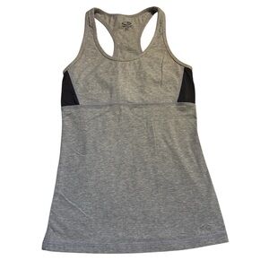 Champion Tank Top XS Heather Gray Racerback Black Cotton Spandex Bra Liner